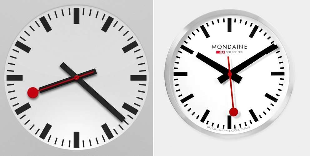 iOS 6: Apple klaut Uhren-Design bei Schweizerischen Bundesbahnen