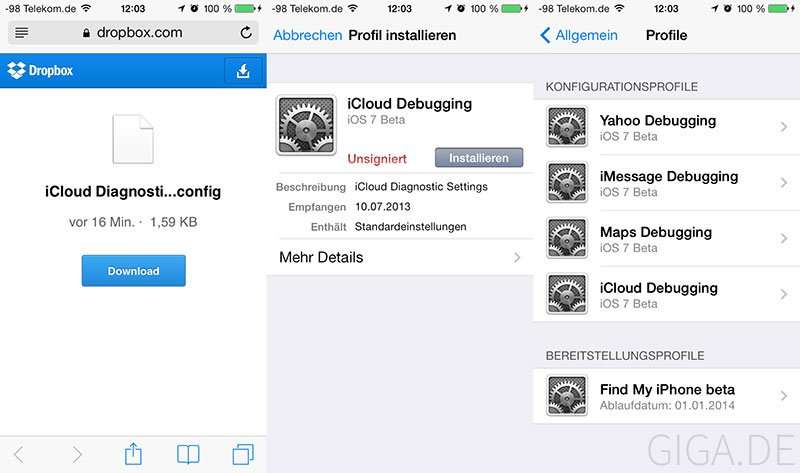 iOS 7 Beta 3: Apples Debug-Settings aktivieren