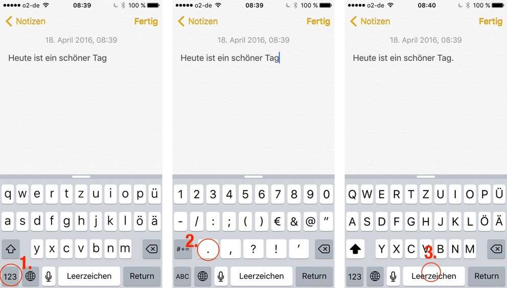 Tipp fürs schnelle Schreiben auf dem iPhone: Punkt mit Leerzeichen mittels Kurzbefehl